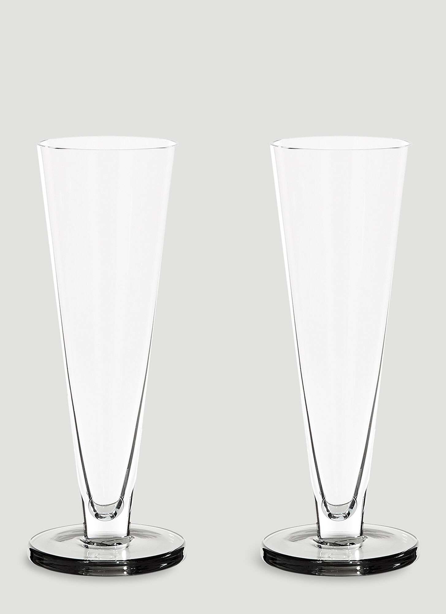 Tom Dixon Set Of Two Flute Glasses Unisex White