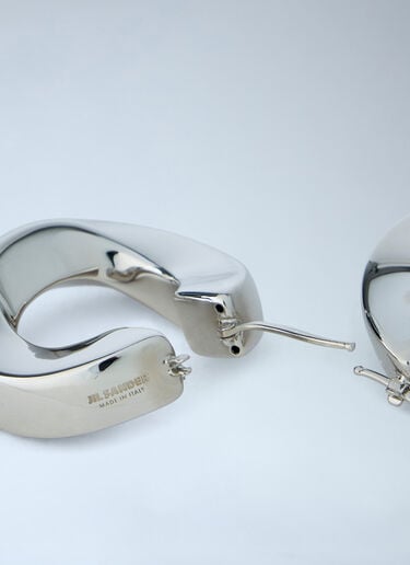 Jil Sander Sculpted Hoop Earrings Silver jil0264011