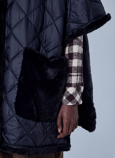 LN-CC® - Moncler: Reversible Hooded Cape - Black Moncler Reversible Hooded Cape Black mon0266027