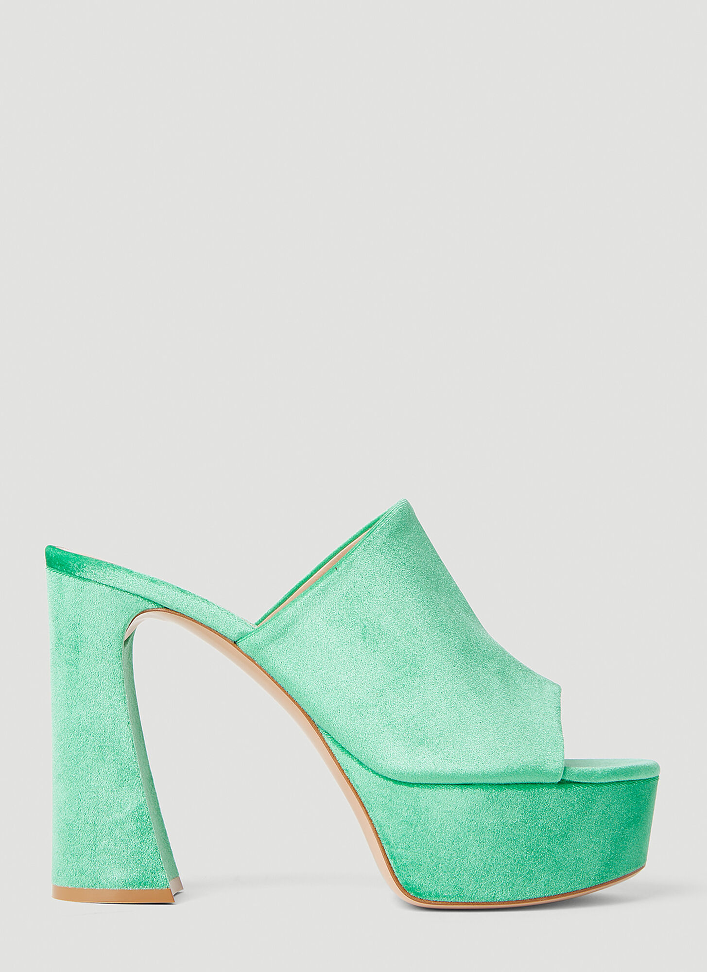 Shop Gianvito Rossi Holly High Heel Mules In Green