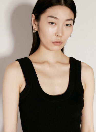 Alexander Wang Embossed Logo Tank Top Black awg0256009