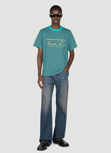 Striped Logo T-Shirt Martine Rose Striped Logo T-Shirt Light Blue mtr0152003