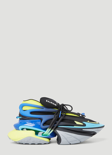 Balmain Unicorn Neoprene Leather Sneakers Blue bln0154015