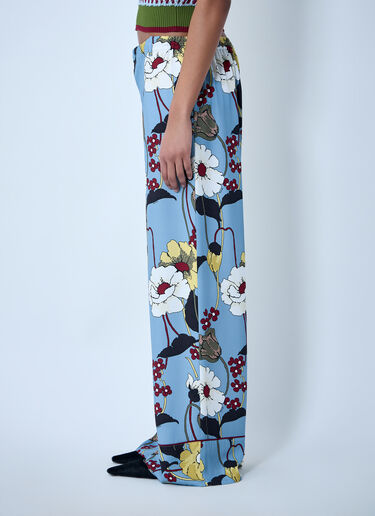 Marni Wide-Leg Floral Trousers Blue mni0263007