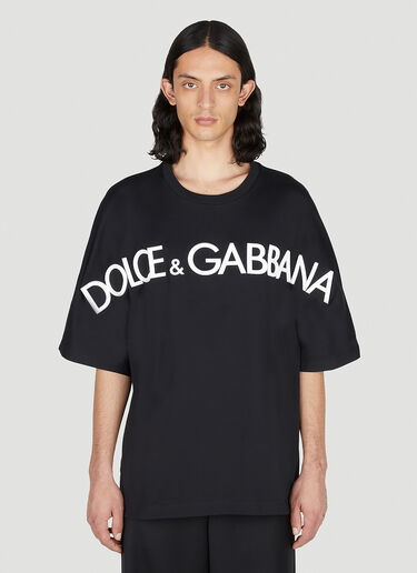 Dolce & Gabbana 徽标印花 T 恤 黑色 dol0151026