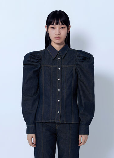 LN-CC® - GANNI: Slub Denim Shirt - Blue GANNI Slub Denim Shirt Blue gan0266005