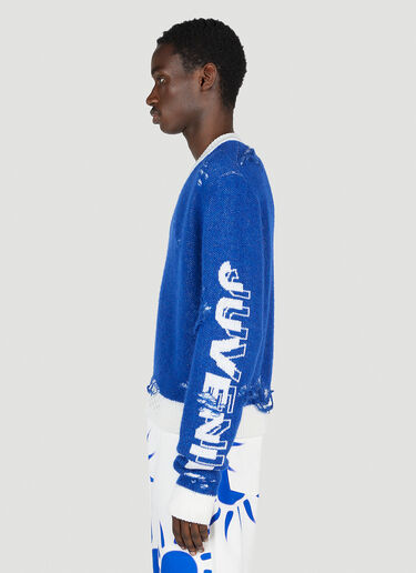 Escudo Distressed Sweater Liberal Youth Ministry Escudo Distressed Sweater Blue lym0152007