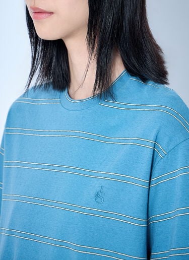 Jil Sander Striped Crewneck T-Shirt Blue jil0265004