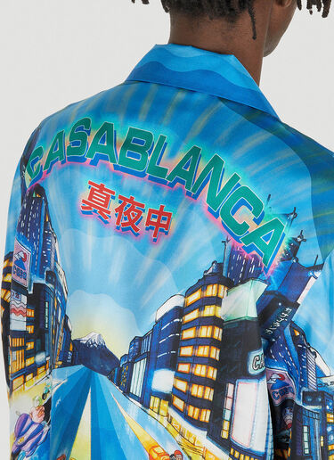 Casablanca City Logo Print Shirt Blue cbl0147002