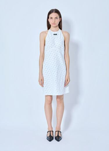 LN-CC® - Miu Miu: Cady Eyelet Lace Mini Dress - White Miu Miu Cady Eyelet Lace Mini Dress White miu0266006