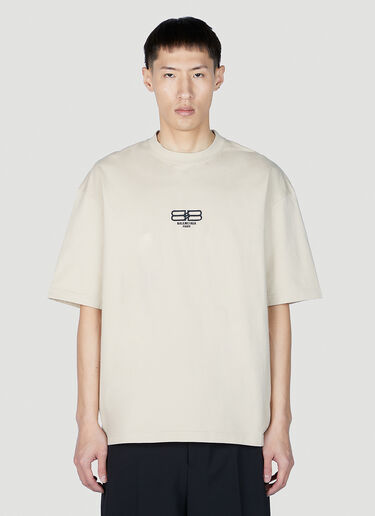 Balenciaga BB Logo T-Shirt Beige bal0151022