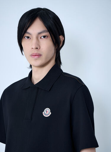 Moncler Embroidered Logo Polo Shirt Black mon0164029