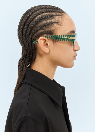 Bottega Veneta Mitre Oval Sunglasses Green bos0257002
