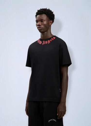 Palm Angels Neck Logo T-Shirt Black pma0164087
