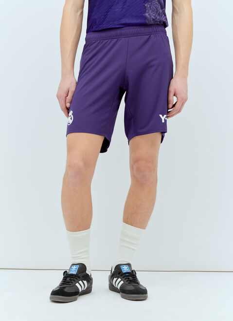 Y-3 x Real Madrid Logo Print Drawstring Shorts Purple rma0156001