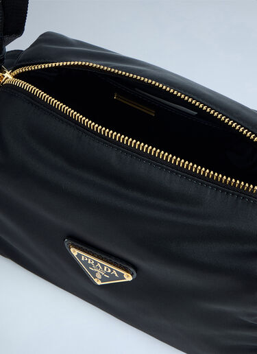 Prada Explore Small Re-Nylon and Leather Shoulder Bag Black pra0265022