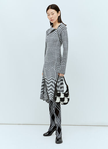 Burberry 뒤틀린 하운드투스 미디 원피스 그레이 bur0255032
