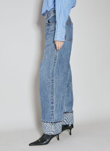 Alexander Wang Wave Cuff Wide Jeans Blue awg0253003