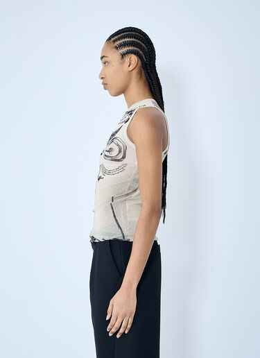 Jean Paul Gaultier Mesh Tank Top Ecru jpg0260002
