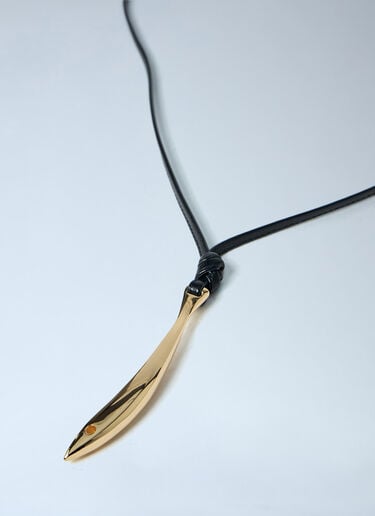 Sardine Leather Necklace Bottega Veneta Sardine Leather Necklace Black bov0263037