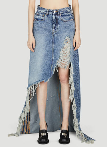 VETEMENTS Destroyed Denim Skirt Light Blue vet0251009