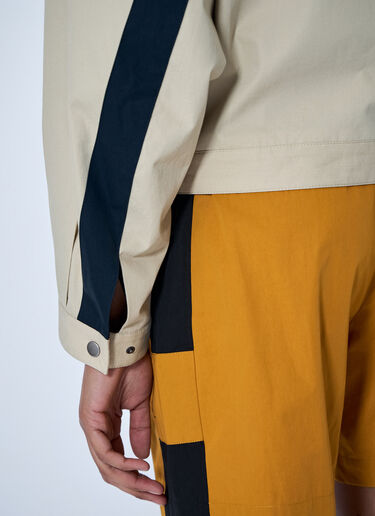 Saint Laurent High-Neck Panelled Jacket Beige sla0263012