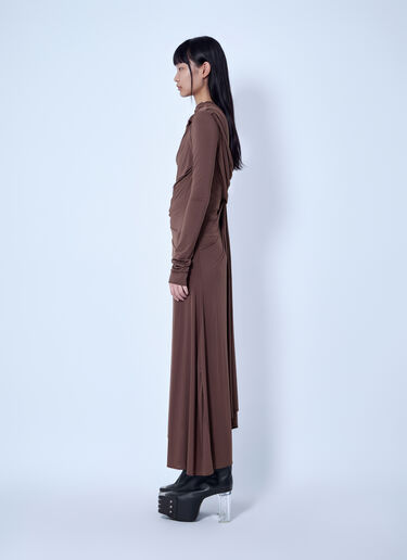 Entire Studios Draped Long Sleeve Dress Brown ent0266034