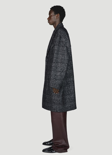 Bottega Veneta Wool Checked Coat Black bov0155010