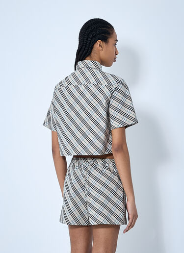Burberry Crop Check Shirt Beige bur0259008