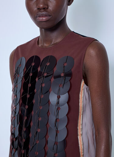 LN-CC® - Marni: Sequin Embellished Sleeveless Top - Burgundy Marni Sequin Embellished Sleeveless Top Burgundy mni0266006