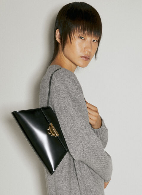 Prada Brushed Leather Medium Handbag ブラック pra0255003