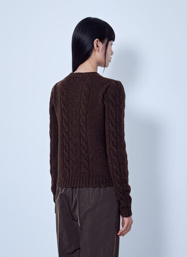 LN-CC® - Max Mara: Cable Knit Sweater - Dark Brown Max Mara Cable Knit Sweater Dark Brown max0266031