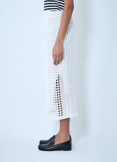 Max Mara Crochet Midi Skirt White max0264028