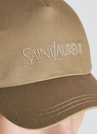 Saint Laurent Logo Embroidery Baseball Cap Beige sla0156052