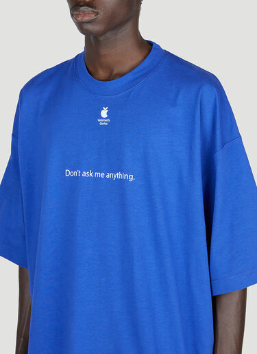 Vetements Don't Ask Me Anything 티셔츠 블루 vet0154012