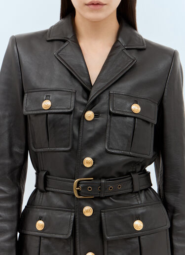 Chloé 실용적인 가죽 재킷  블랙 chl0257015
