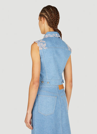 Embroidered Denim Top Rabanne Embroidered Denim Top Blue pac0252004