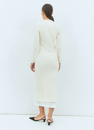 Jil Sander 울 니트 미디 원피스  오프 화이트 jil0257004