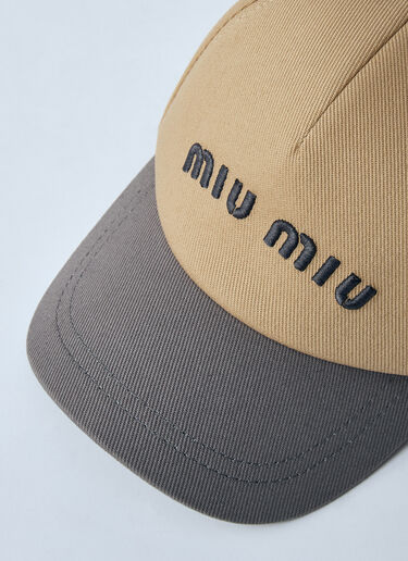 Miu Miu Logo Motif Baseball Cap Beige miu0260051