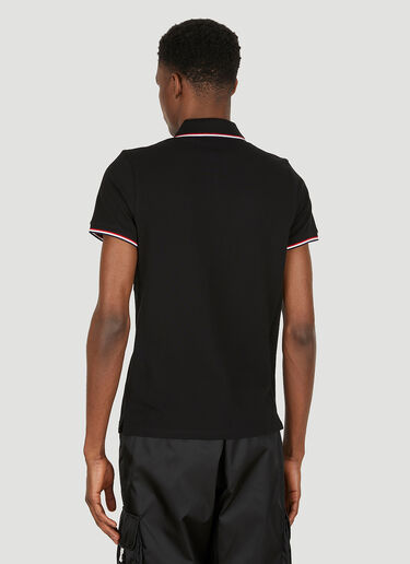 Moncler Stripe Trims Polo Shirt Black mon0149019