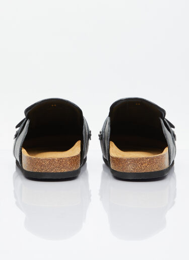 JW Anderson Padlock Loafer Leather Mules Black jwa0154016