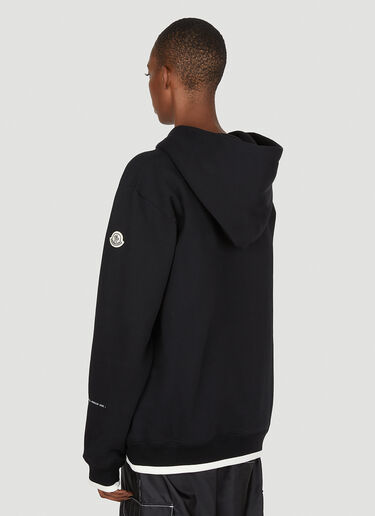 7 Moncler FRGMT Hiroshi Fujiwara Logo Embroidery Hooded Sweatshirt Black mfr0351004