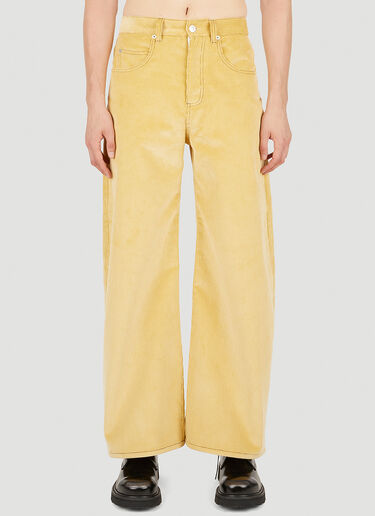 Marni Wide Leg Corduroy Pants Yellow mni0150021