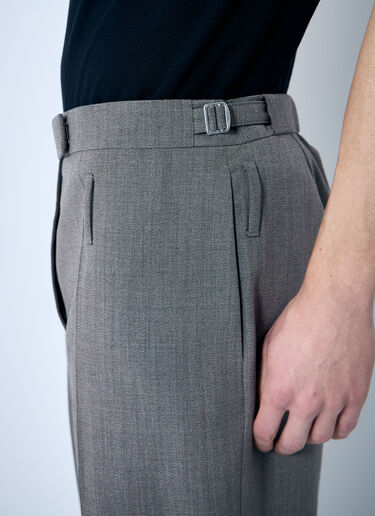 Prada Belted Tailored Wool-Blend Pants Beige pra0360002
