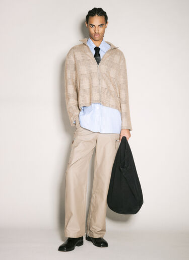 Shrunken Full Zip Polo Cardigan Our Legacy Shrunken Full Zip Polo Cardigan Beige our0158006