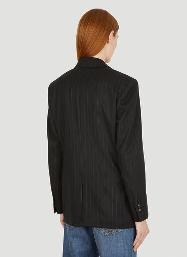 더블 브레스티드 핀스트라이프 블레이저 Bottega Veneta 더블 브레스티드 핀스트라이프 블레이저 블랙 bov0251141