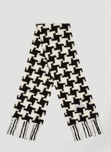 Acne Studios Houndstooth Knit Scarf Black acn0152044