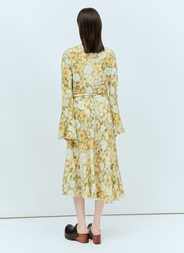 Acne Studios 裹身印花连衣裙  绿色 acn0256008