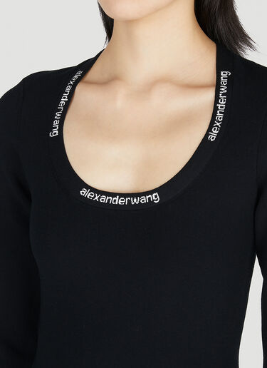 Alexander Wang 로고 자카드 드레스 블랙 awg0251022