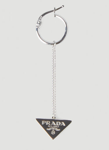 Prada Triangle Drop Earring Silver pra0147105
